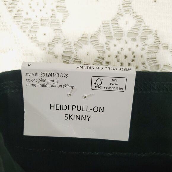 Nine West Women's Green, Heidi pull-on Skinny Yoga Stretch Twill Size 4 NWT - Picture 10 of 16